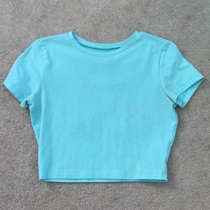 Blue crop top, size medium